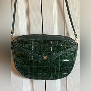 Vintage Green Pistore Crocodile Pattern Bag